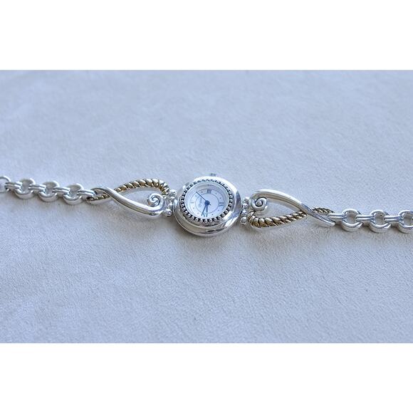 Brighton Charleston Ladies Dress Watch Two Tone Gold Silver Toggle 7-8.5" Works - Picture 3 of 6